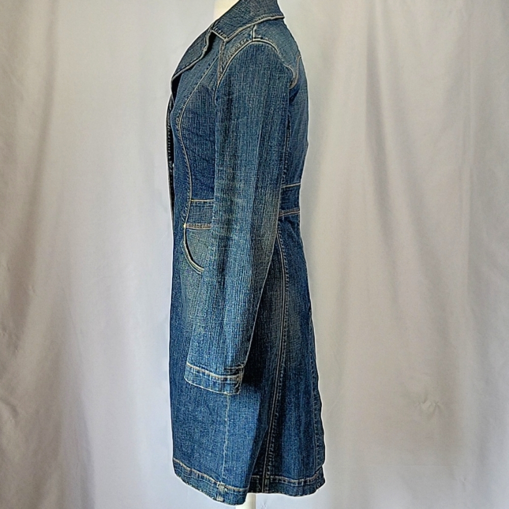 AG Adriano Goldschmied Long Denim Blazer Size Medium - Picture 4 of 14